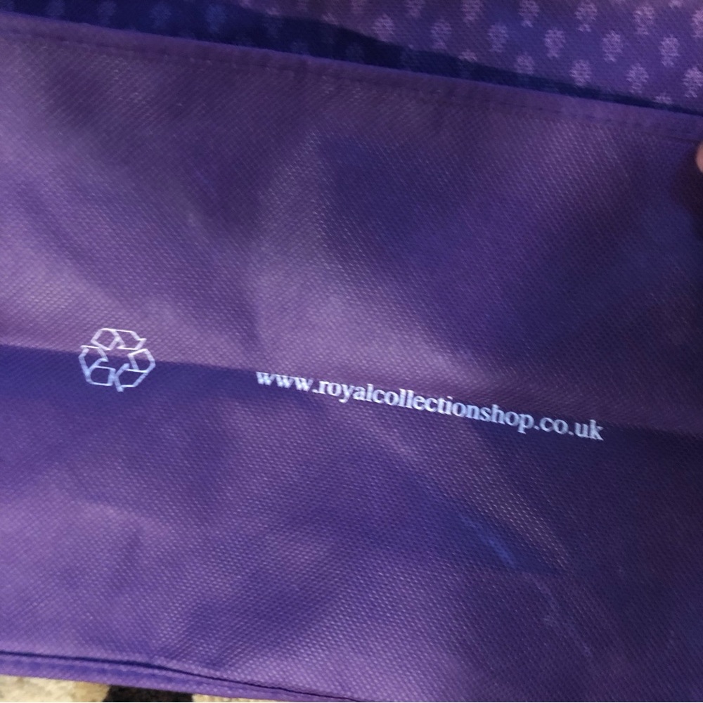 Buckingham Palace Royal Collections Shop Gift Bag Euc Purple With Crown View 2